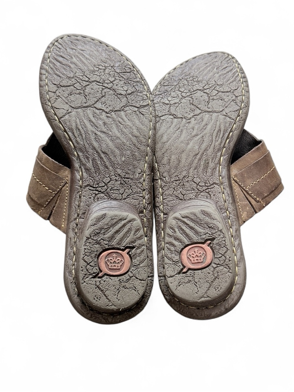 Born Chocolate Brown Leather Flip Flop Sandals - Picture 3 of 7